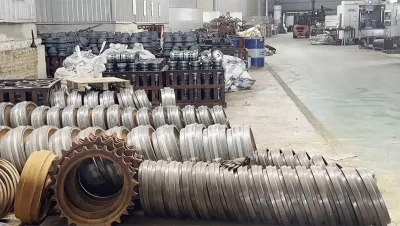 Piezas del tren de rodaje después del mecanizado