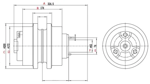 Rodillo superior para bulldozer Komatsu D50