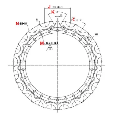 Rueda dentada para excavadora Komatsu PC400  