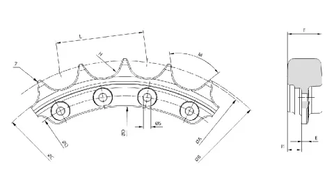 Segmento de rueda dentada para bulldozer Komatsu D85  