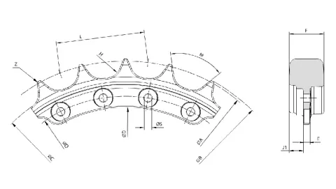 Segmento de rueda dentada para bulldozer Caterpillar D8N  